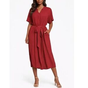 Universal Standard Rich Red Midi Dress